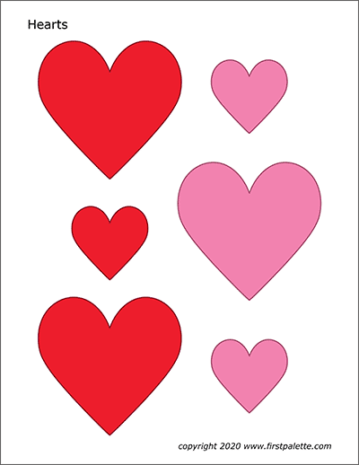 Hearts free printable templates coloring pages