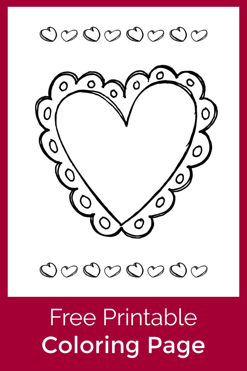 Free printable valentine heart coloring page