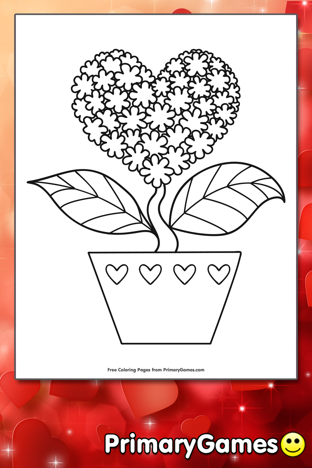 Heart shaped flower coloring page â free printable pdf from