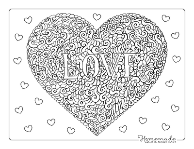 Adorable heart coloring pages for kids adults