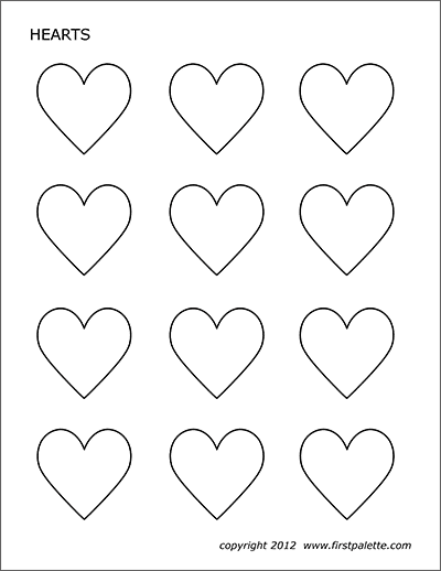 Hearts free printable templates coloring pages