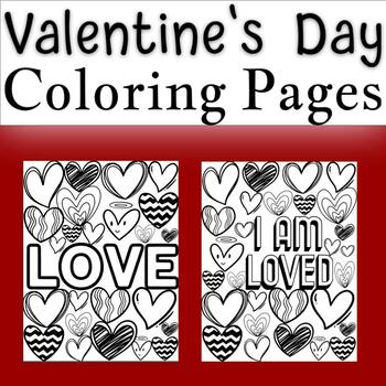 Valentines day coloring pages doodle hearts