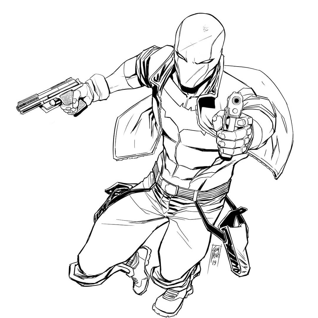 The red hood and the outlaws red hood adult coloring pages coloring pages