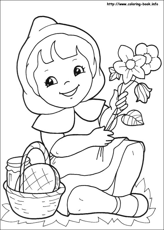 Little red riding hood coloring picture