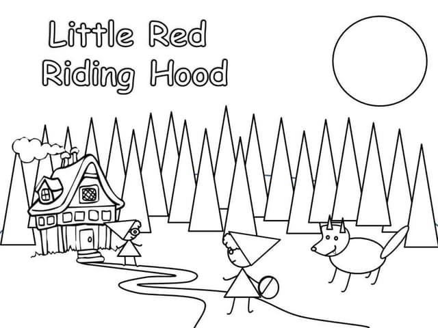 The little red riding hood the book coloring pages