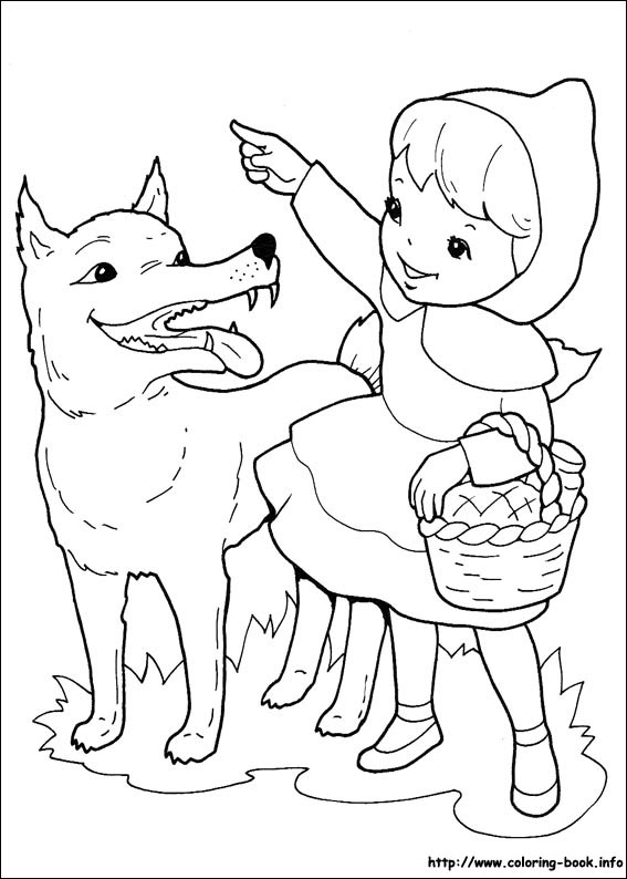 Little red riding hood coloring picture