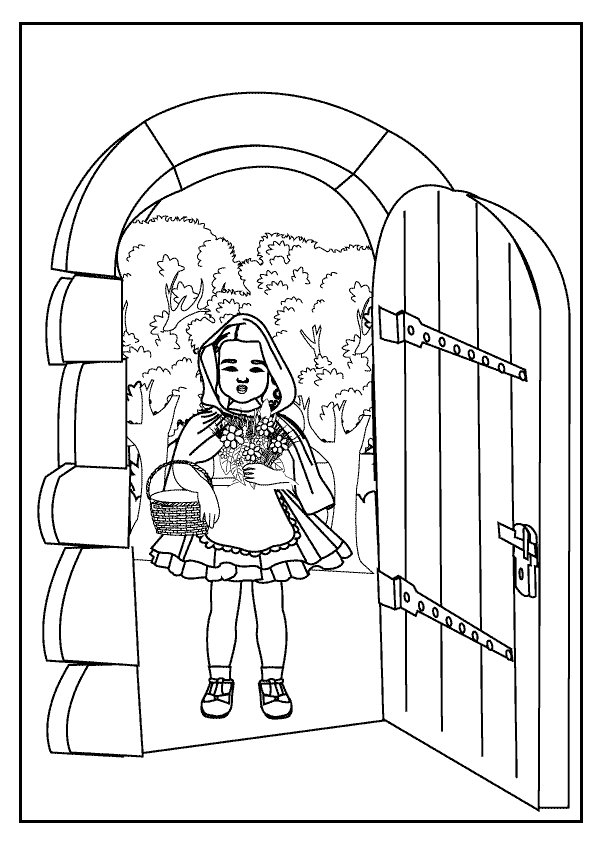 Coloring pages little red riding hood coloring page