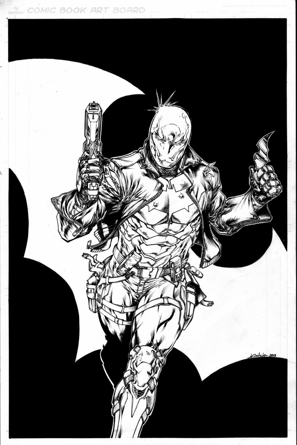 Red hood leveled bw inks