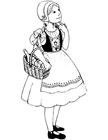 Little red riding hood coloring page free printable coloring pages