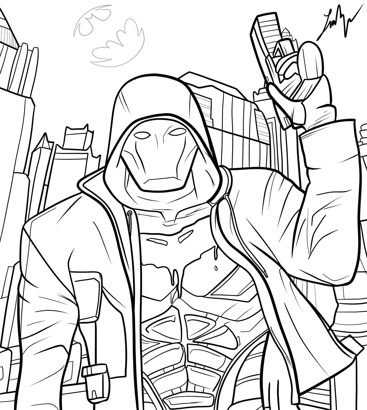 Red hood line art by jersart on