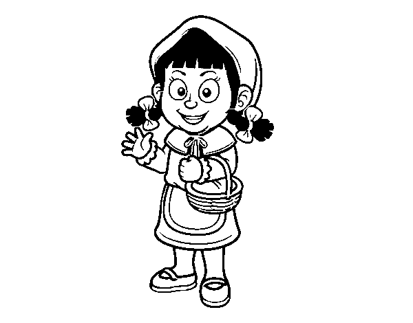 A little red riding hood coloring page