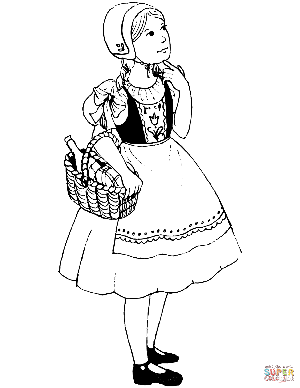 Little red riding hood coloring page free printable coloring pages