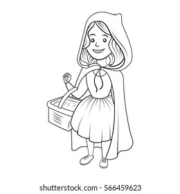 Little red riding hood coloring book stock vector royalty free