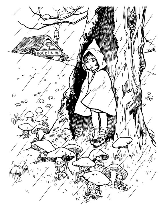 Coloring page pdf little red riding hood coloring page pdf adult coloring page pdf vintage coloring page