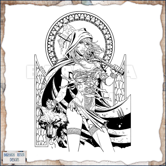 Red riding hood coloring page â barbara jensen tubes