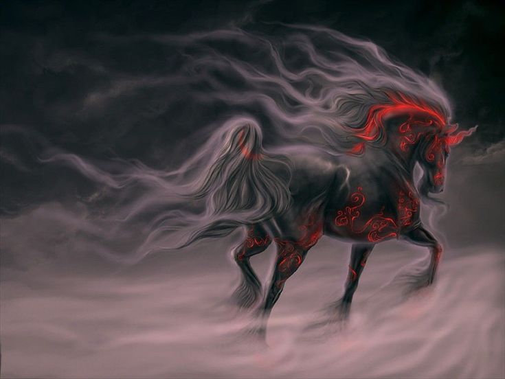 Black and red horse illustration fantasy art horse hd wallpaper wallpaper flare horse illustration gothic wallpaper fantasy art