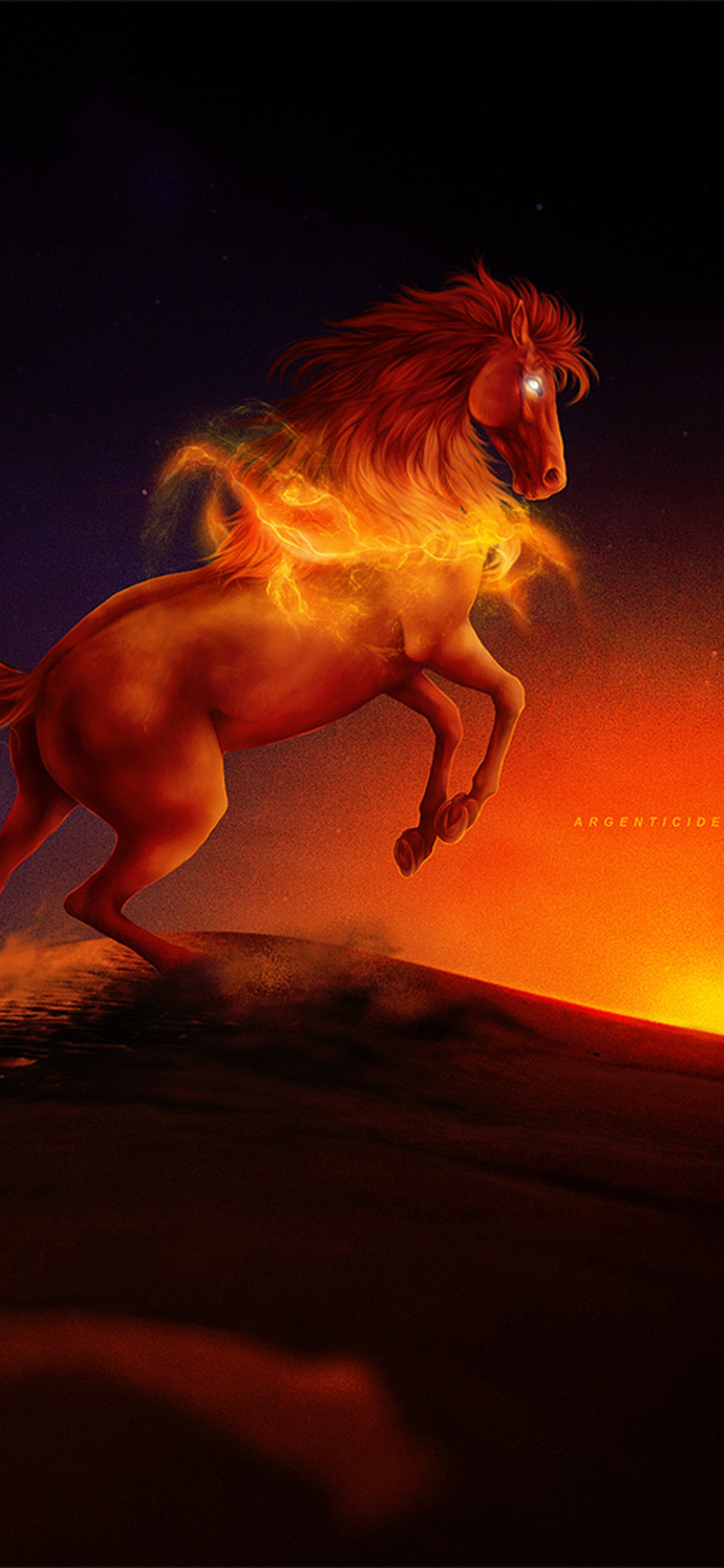 X horse burning digital art iphone xsiphone iphone x hd k wallpapers images backgrounds photos and pictures