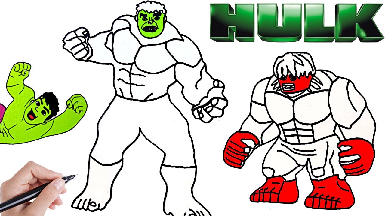 Green hulk vs red hulk coloring page