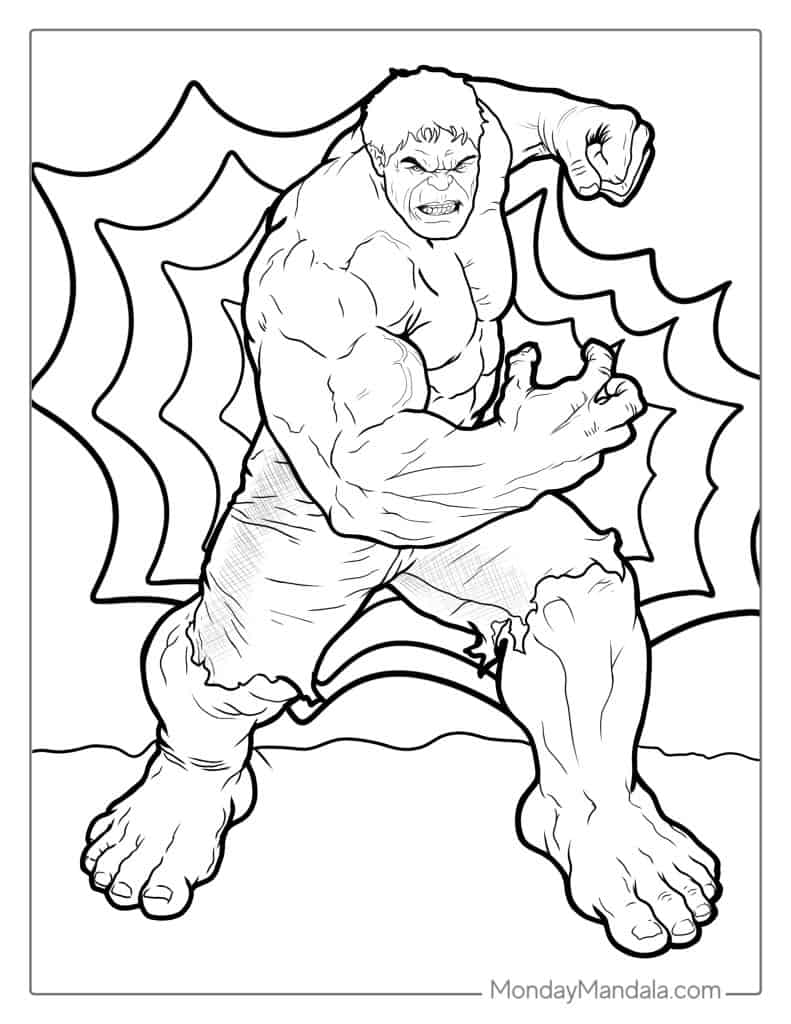 Hulk coloring pages free pdf printables