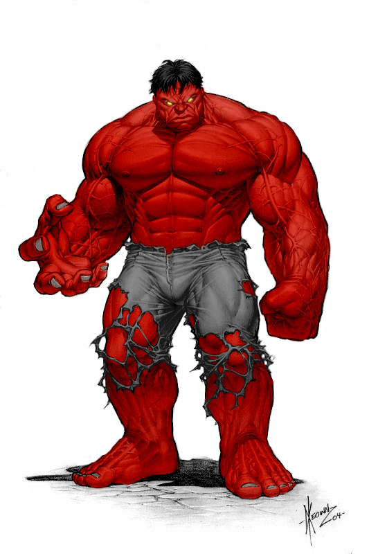 Red keown hulk colour by subzerotolerance on