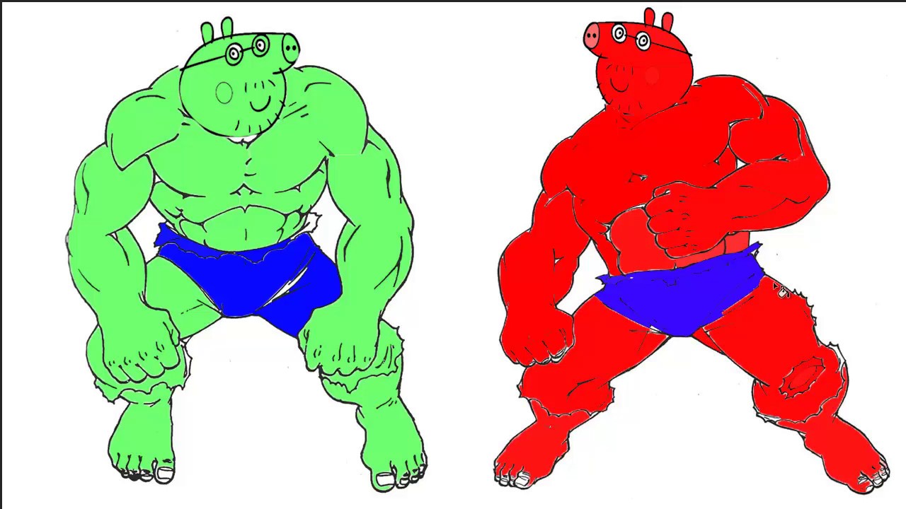 Peppa pig vs hulk coloring book coloring pages for kids