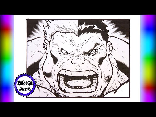 Hulk avenger and red hulk coloring pages how to color half red and half green hulk neffex