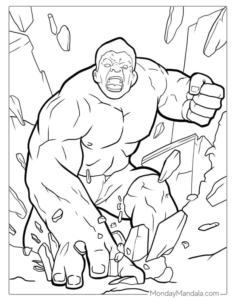 Hulk coloring pages free pdf printables