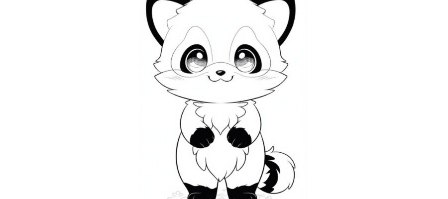 Red panda coloring pages