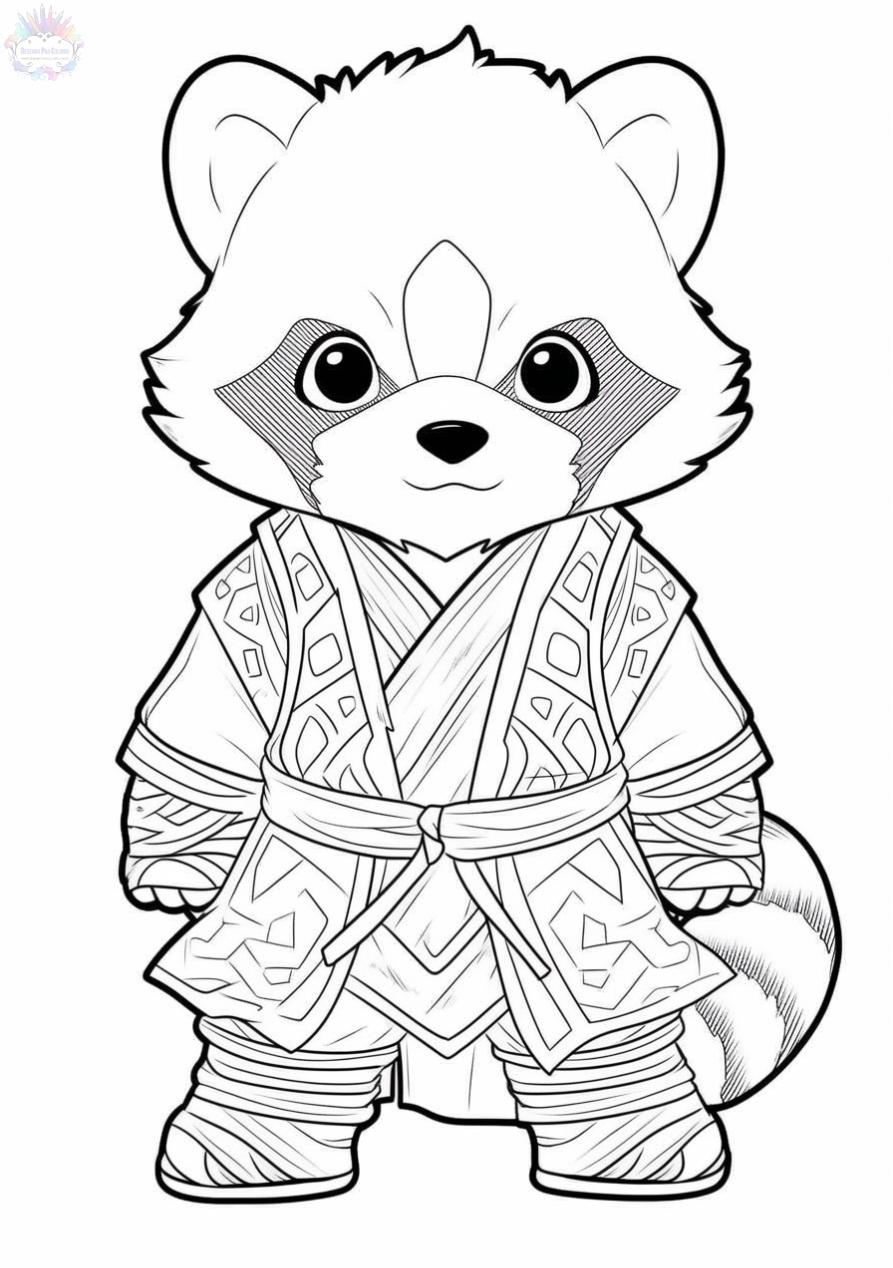 Red panda coloring pages