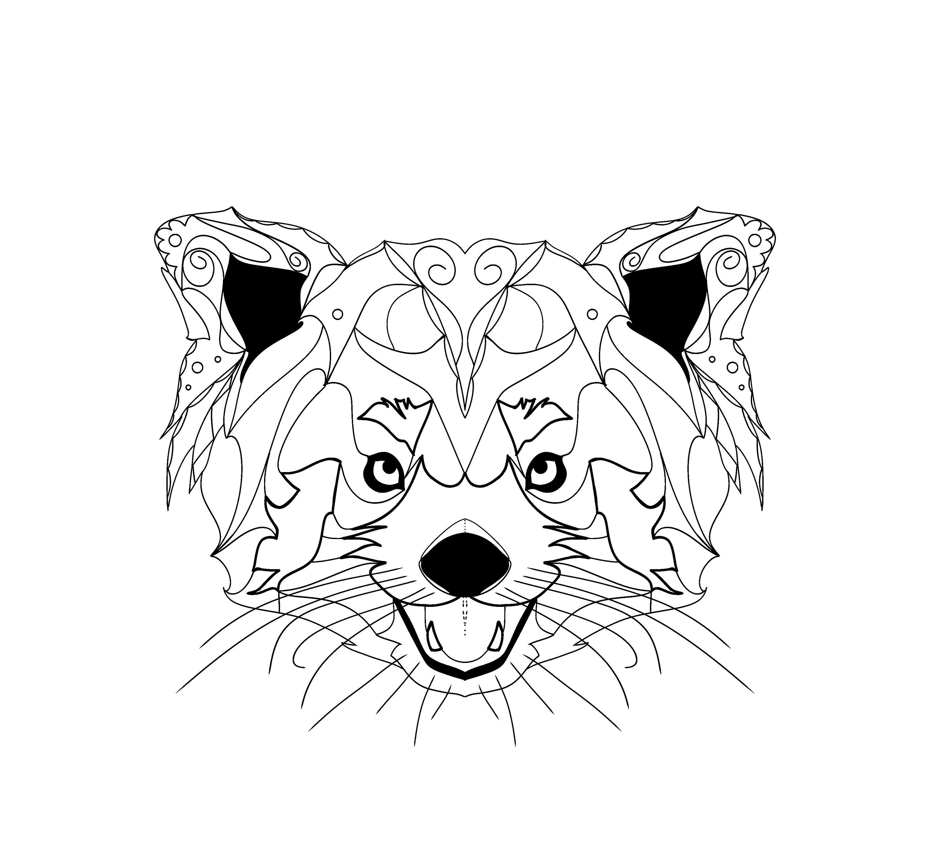 Popular red panda animal fun coloring page stress relief for adults kids artwork instant digital pdf jpeg easy printable download