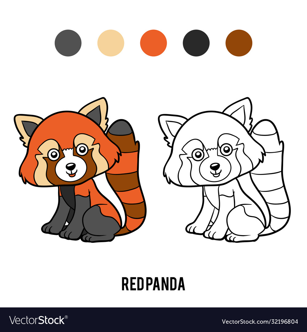 Coloring book red panda royalty free vector image