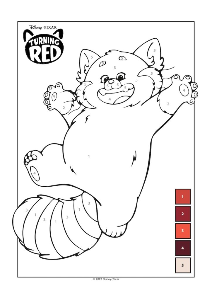 Turning red coloring pages