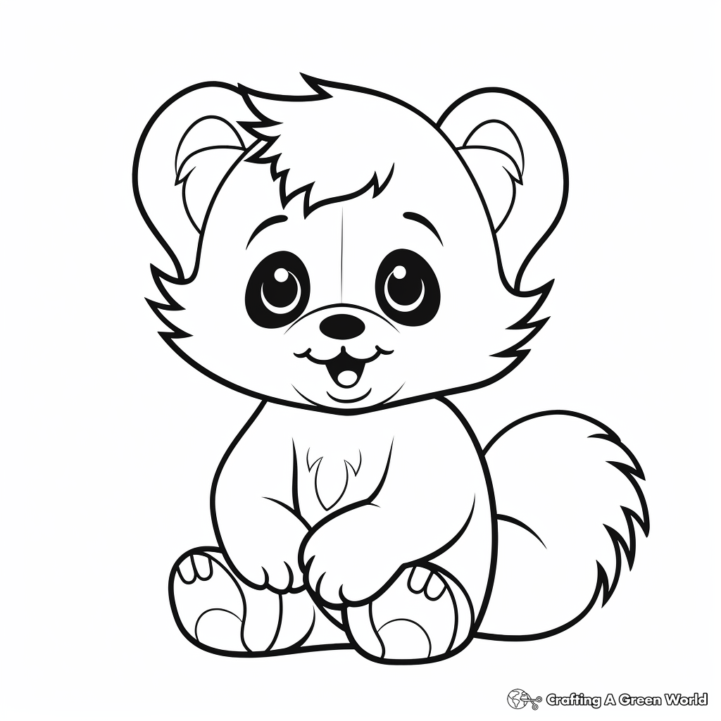 Red panda coloring pages