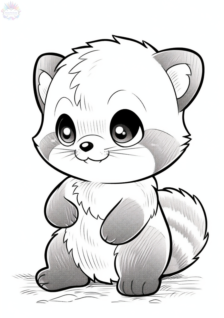 Red panda coloring pages