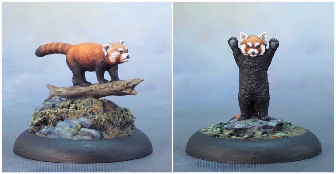 Realism reference and red pandamonium â bird with a brush