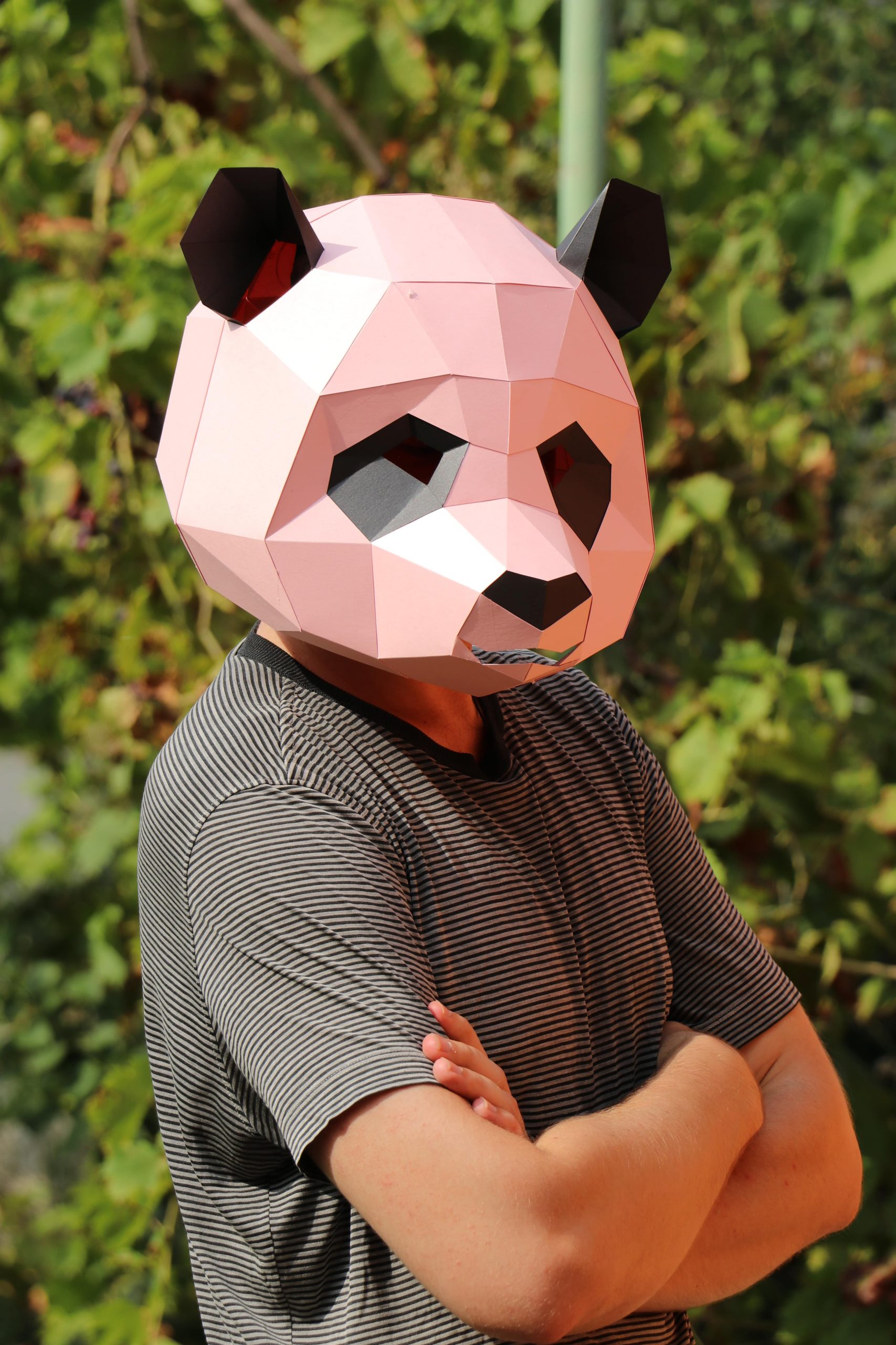 Panda low poly mask diy paper craft mask pdf template for d masks