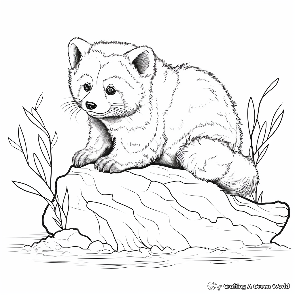 Red panda coloring pages