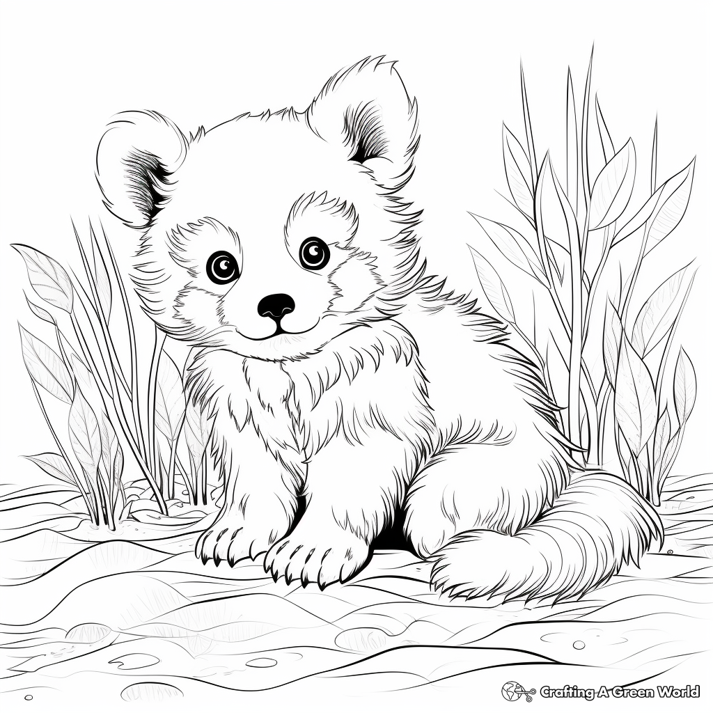 Red panda coloring pages