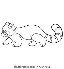 Coloring pages little cute red panda stock vector royalty free