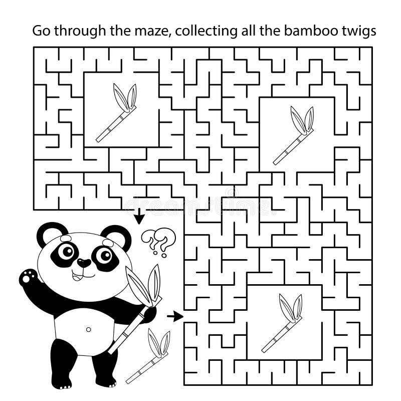 Panda bamboo coloring stock illustrations â panda bamboo coloring stock illustrations vectors clipart