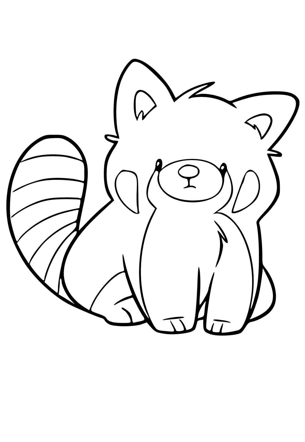 Free printable red panda cute coloring page for adults and kids