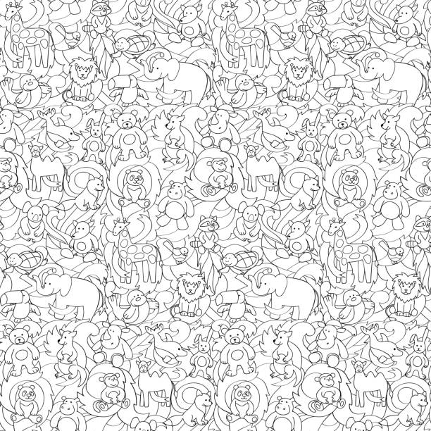 Panda coloring pages stock illustrations royalty