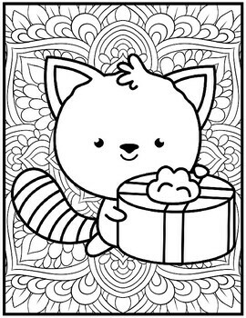 Red panda valentines day coloring pages mindfulness coloring sheets by qetsy