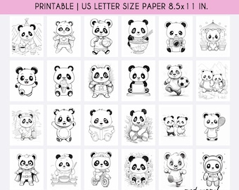 Page cute panda coloring pages