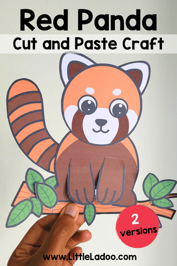 Red panda cut and paste craft