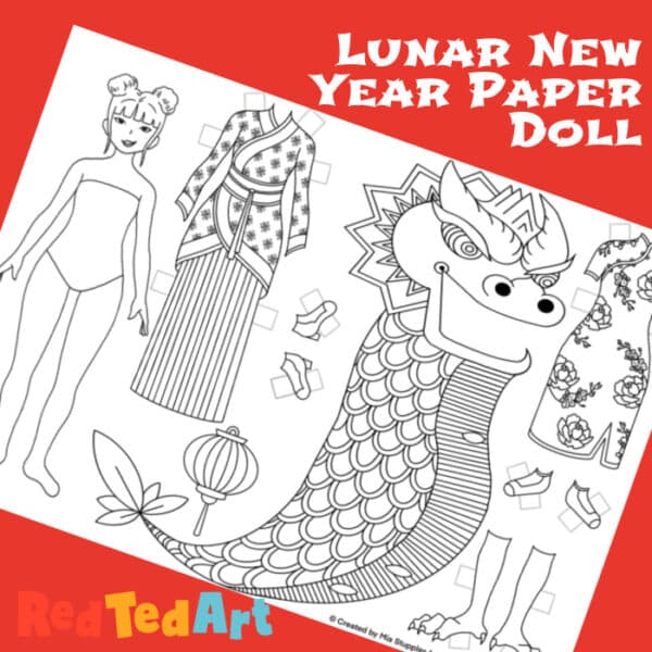 Printable paper doll chinese new year