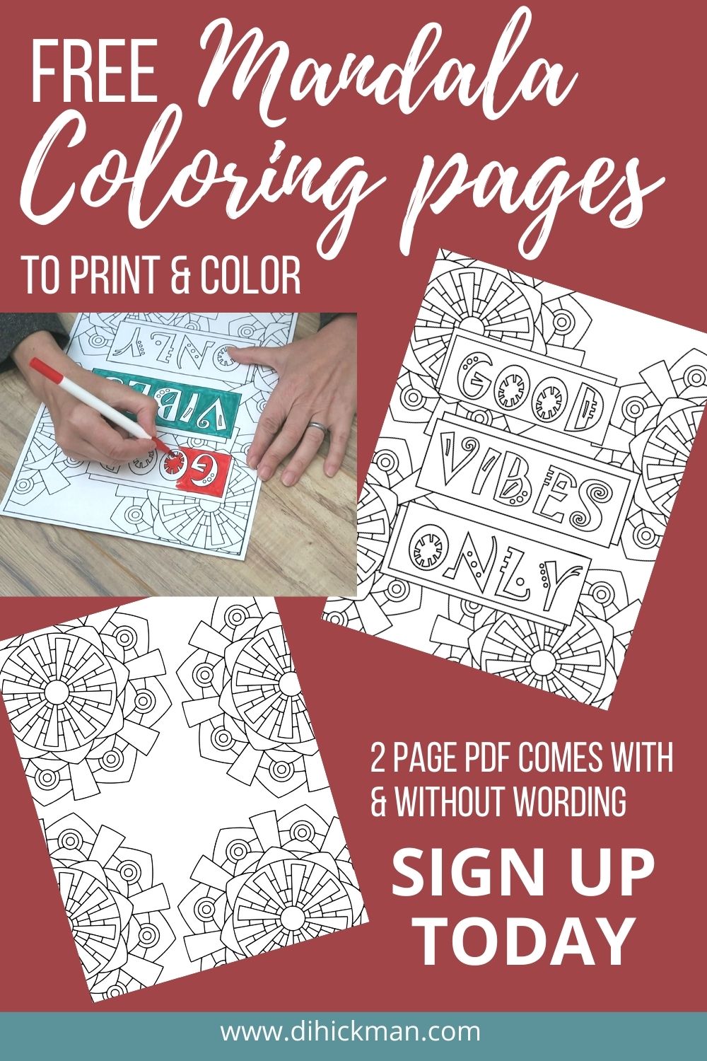 Two free mandala coloring pages to print color and create