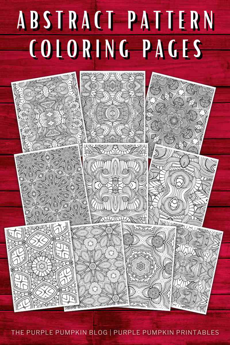 Abstract pattern coloring pages