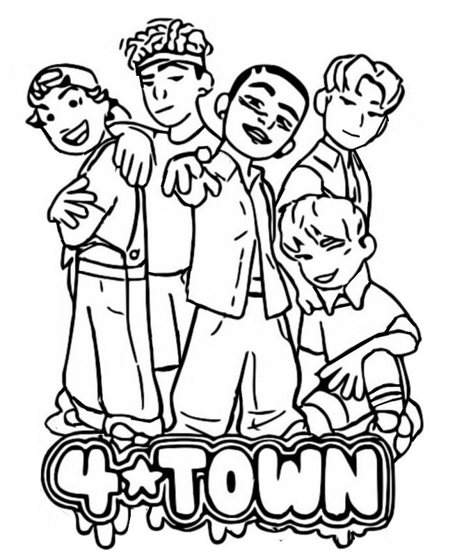 Coloring page turning red town