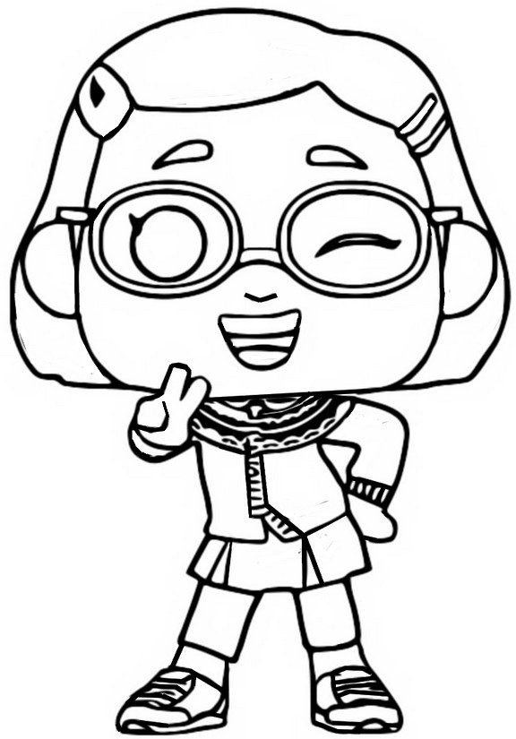 Coloring page turning red funko pop mei
